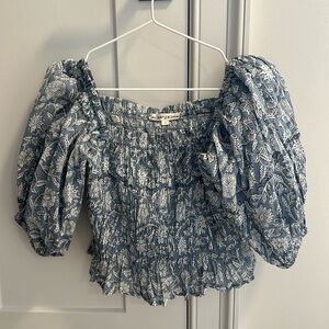 Daughters of India ruched puff-sleeve top